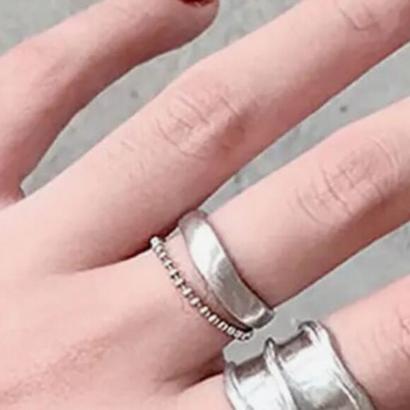 The Modern Chain Ring adjustable in 925 silver - Picture 4 of 9